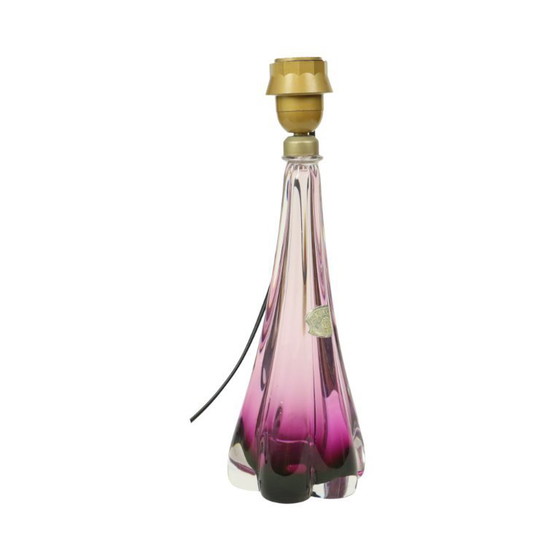 Image 1 of Purple Crystal Table Lamp Val Saint Lambert