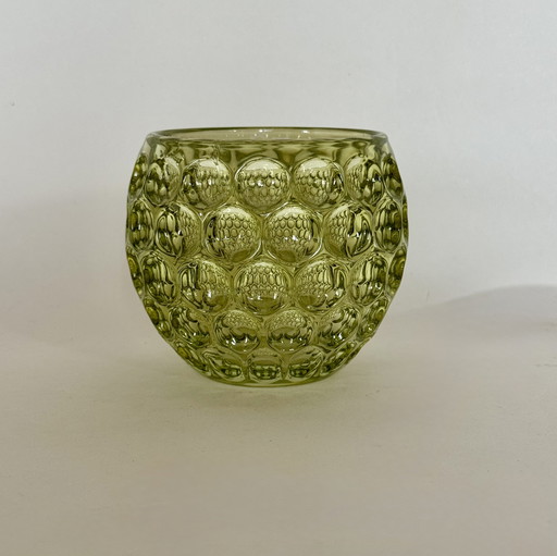 Vase en verre bullé années 70