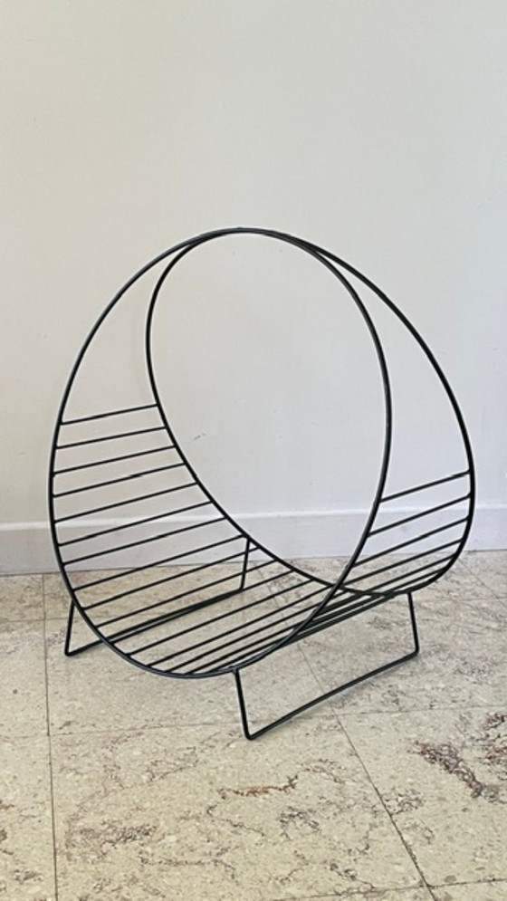 Vintage Magazine Rack Log Holder – Metal (photo 43 of 44)