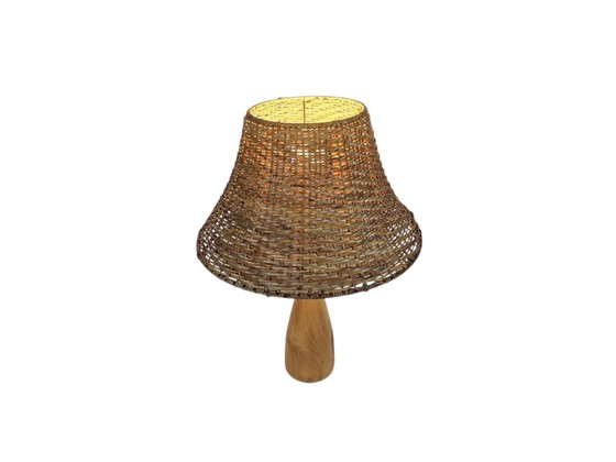 Image 1 of Ikea - Ikea LÄNS - lampe de table - bois - osier - type B 9804 - années 1990