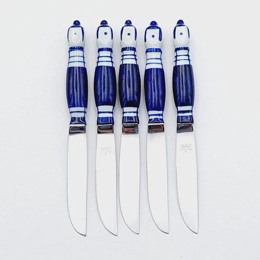 Cubiertos Rosenthal Studio Line Siena Blue diseñados por Bjorn Wiinblad