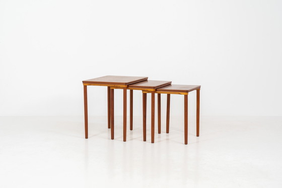 Image 1 of Set of 3 Nesting Tables by E.W. Bach for Toften Møbelfabrik (Denmark, 1960s)