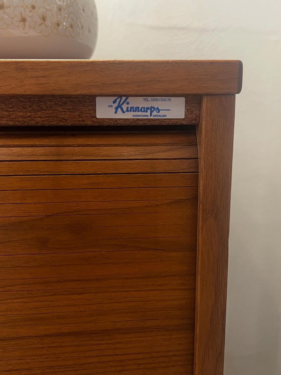 Image 1 of Vintage Platenmeubel / Kastje Met Roldeur, Kinnarps Zweden
