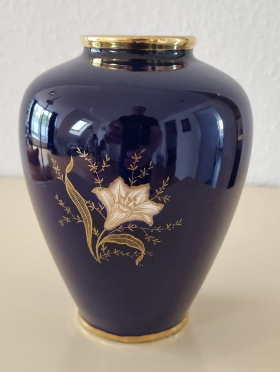 Image 1 of Elegante vaso in porcellana di Limburgo - ottime condizioni - blu cobalto