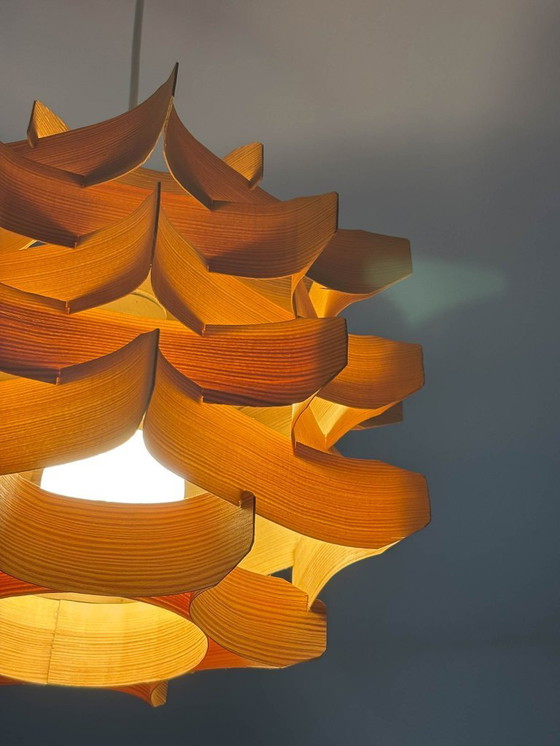 Image 1 of  Mid-Century Wooden Pendant Lamp by Hans-Agne Jakobsson, Sweden, 1970s