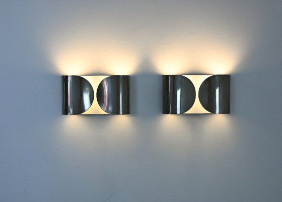 Image 1 of Chrome Foglio Sconces by Tobia & Afra Scarpa for Flos, 1960s, set of 2