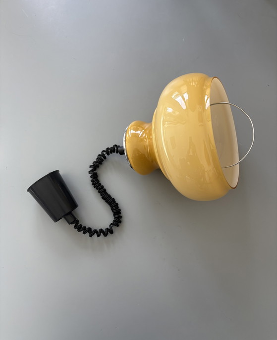 Opaline glass Italian 1960s pendant lamp (photo 6 of 8)
