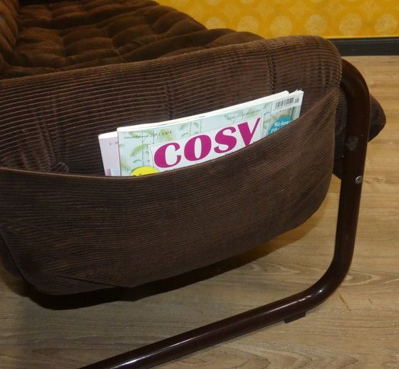 Image 1 of IKEA 3-zits bank 70s "Borkum" CORD & buisframe bruin, ontwerp Johan Bertil Häggström buisframe bank