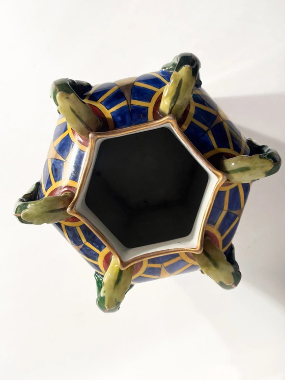 Czechoslovakian Ceramic Vase with Handles and Floral Motifs 1960s – Porcelain (photo 17 of 17)