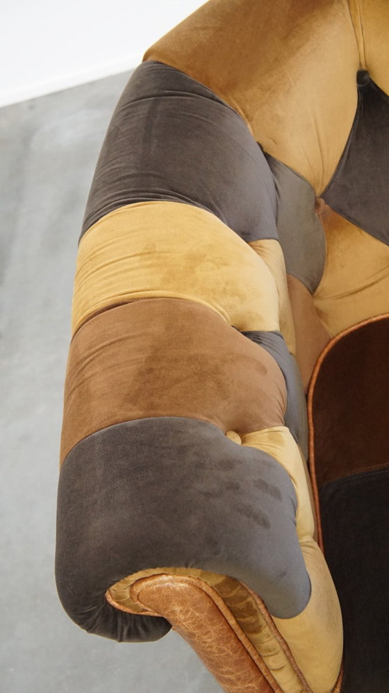 Image 1 of Chesterfield-Club-Sessel im englischen Patchwork-Stil
