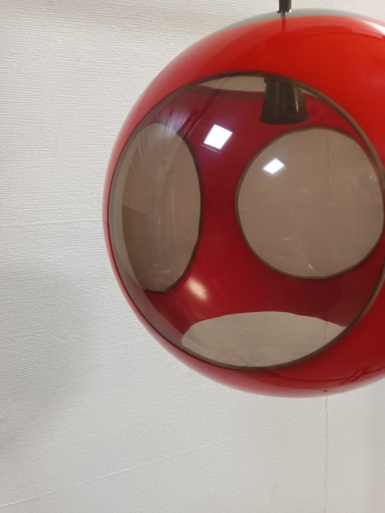 Image 1 of Vintage red space age lamp Bug Eye 1970s