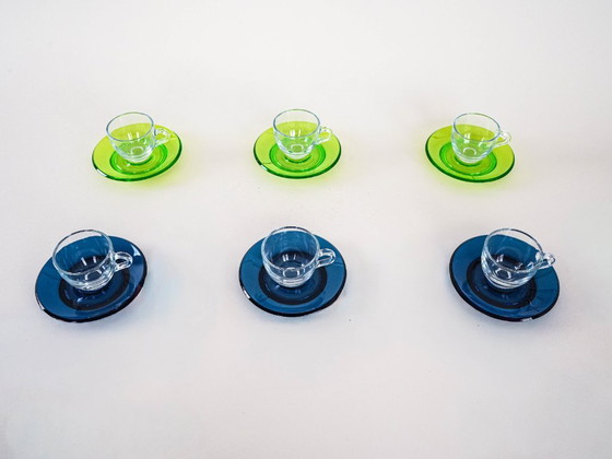 Image 1 of Set of glass cups, Italian design, 1970s, manufactured by Fratelli Guzzini