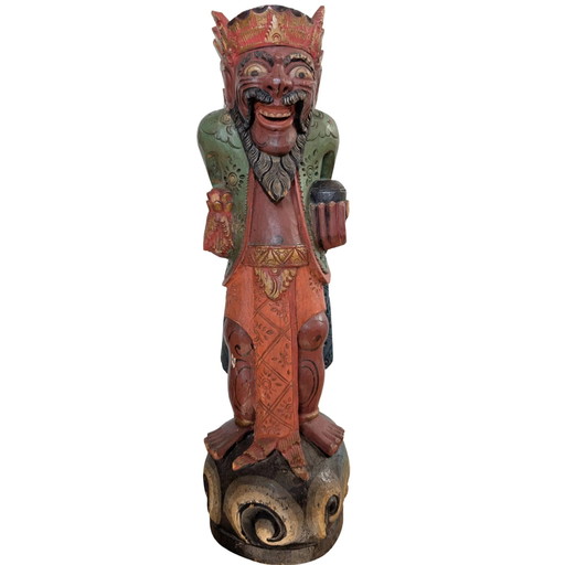Balinesischer polychromer Dvarapala (Tempelwächter)