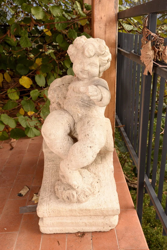 Late 19th Century Italian Carved Stone Putto – Sculpture, Vintage (photo 6 of 39)