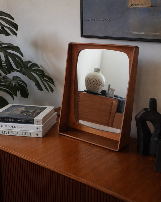 P.T. Pandrup nr. 113 Teakhouten spiegel – Gemaakt in Denemarken – Deens modern / Mid-Century (photo 4 of 9)
