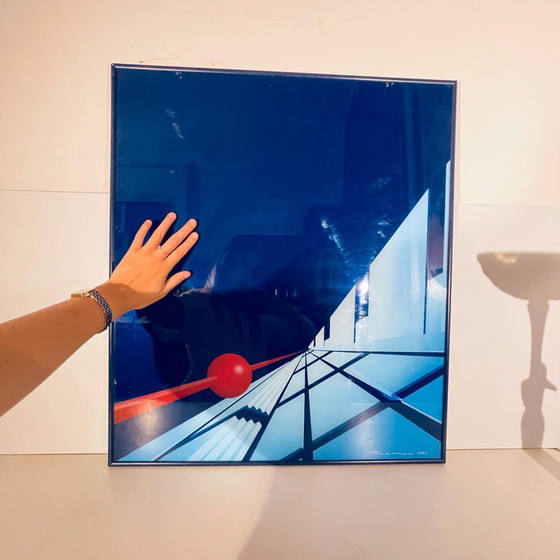 Patrice Placeman, Bola Roja, Óleo Eglomizado Bajo Cristal Acrílico, 1996 – Pinturas y dibujos, Wood, Plastic (photo 3 of 10)