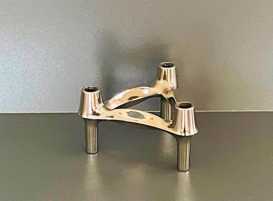 Image 1 of Set van 4 modulaire Nagel kandelaars Vintage 70s 