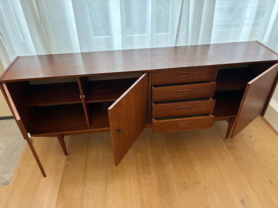 Vintage teak sideboard – sleek XL dresser, 208 cm – Wood (photo 10 of 12)