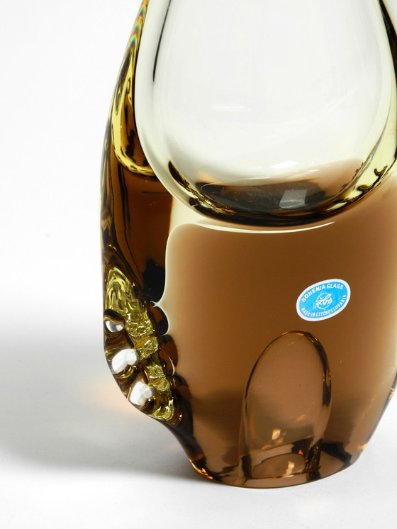 Image 1 of Two beautiful crystal glass vases from the 1960s by Miroslav Klinger for Bohemia Glass - Made in Czech