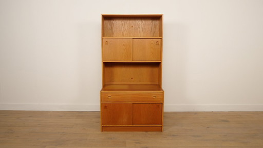 Armoire murale vintage | Bibliothèque | Chêne | Portes coulissantes