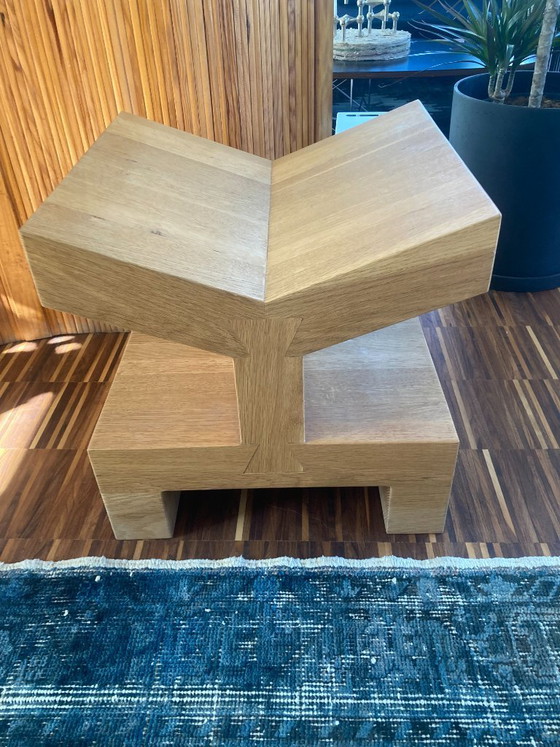 Image 1 of 2 rari tavolini laterali quadrati di piccole dimensioni della Gelderland – in rovere massello, design di Roderick Vos