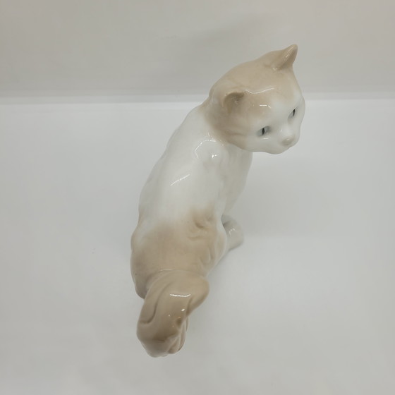 Image 1 of „Katzen“-Figur, emailliertes Porzellan, Nao von Lladró, 20. Jahrhundert – Spanien