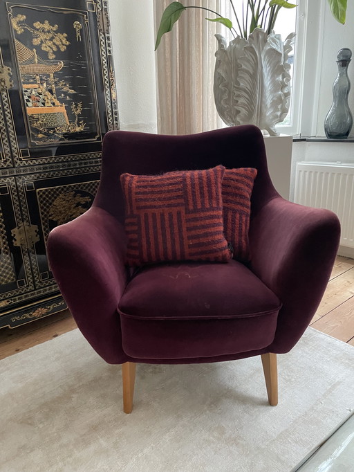 Armchair burgundy/purple