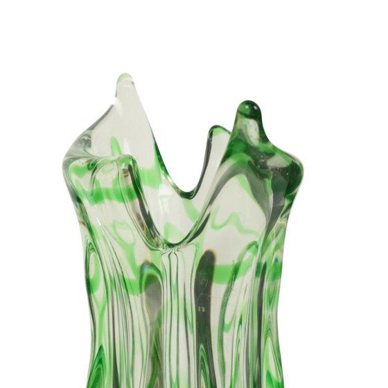 Image 1 of Large Green Glass Vase Murano