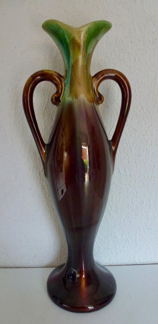 Set de Jarrones Antiguos Art Deco Thulin con Esmalte Goteado (1923-1935). – vazen, Ceramic (photo 2 of 9)