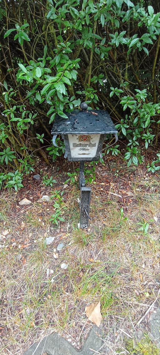 Old Outdoor Wall Light Vintage Brewery Inn – Schur-Bräu, Glass, Iron (photo 5 of 5)