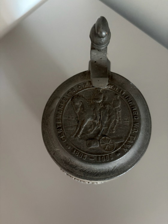 Boccale da birra tedesco da collezione, da 1 litro, Accessori da tavola, Ceramica, Grigio (foto 4 di 10)
