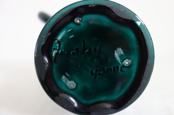 Vaso brocca in ceramica Accolay, anni '60, Accessori da tavola, Verde, Vintage (foto 11 di 12)