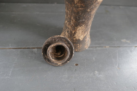 Image 1 of Vintage ceramic oil lamp with 3 spouts.