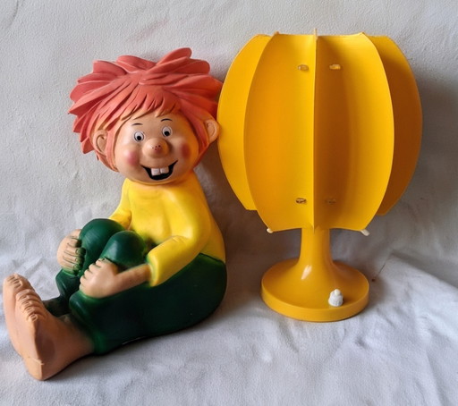 Zicoli space-age slatted table lamp, Yellow 1970, Zicoli Leuchten ,back lamp to the seventies.