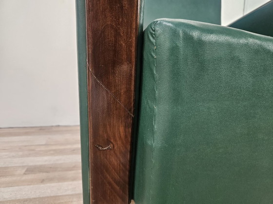 Coppia di poltrone Art Déco in noce e pelle verde, 1940 – Wood (photo 9 of 21)
