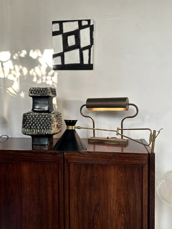 Lampada da tavolo Florian Schulz in ottone massiccio, anni '70, Lampade da tavolo, Dorato, Bauhaus (foto 2 di 8)