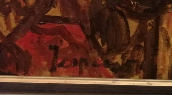 Image 1 of Jespers „Afrikanischer Markt“ Öl auf Leinwand 30x70cm