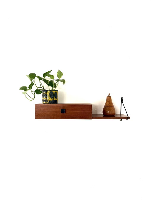 Pensile vintage in teak, Die & Flur anni '60 – wandkast, Wood, Metal