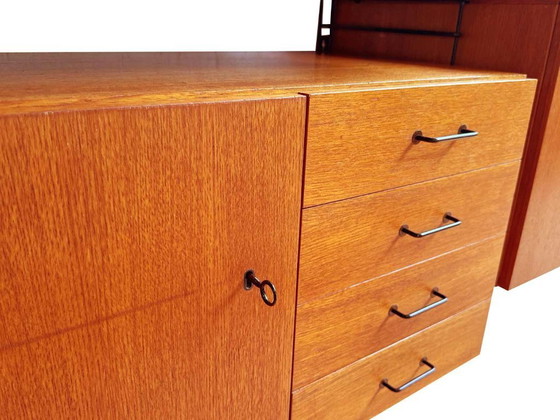 Image 1 of Teakhouten modulair wandsysteem Musterring – breed wandmeubel