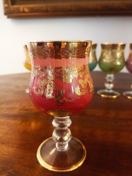 6 verres en cristal de Murano