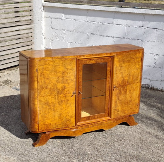 Credenza Art Déco – Credenza in Noce Burl con Vetrina in Vetro - Anni '30 – Credenze (photo 3 of 28)