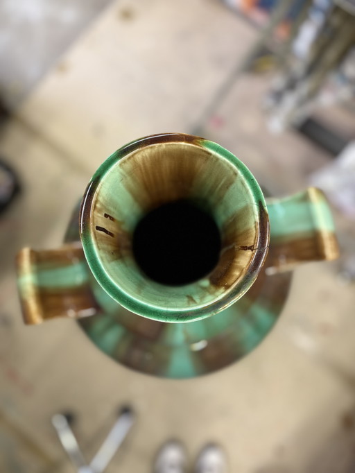 Zeldzame Monumentale Art Nouveau Reclamevaas - "Poncelet Pastilles" - Hasselt Ceramics (ca. 1895)