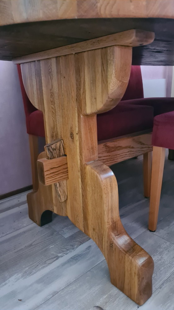 Vintage Art Deco Massief Houten Tafel – Eettafels, Wood (photo 3 of 5)