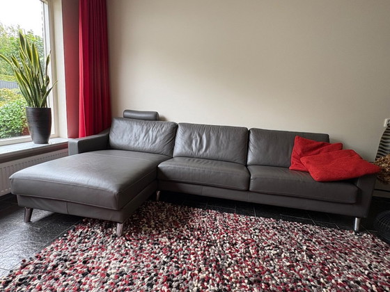 Leolux 4-Zits Bank Met Chair-Lounge – Banken, Leather, Metal (photo 8 of 10)