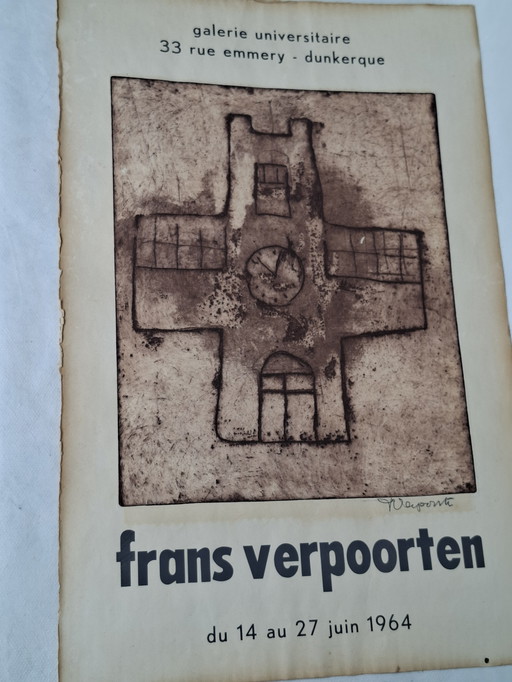 Affiche tentoonstelling orgineel grafiek frans verpoorten