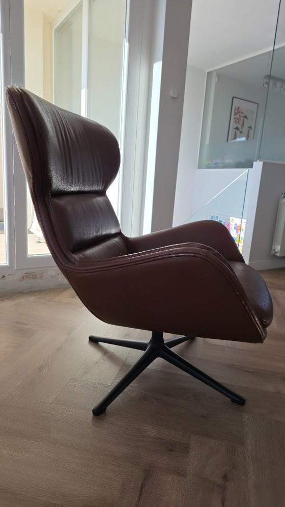 Fauteuil pivotant BoConcept Reno en cuir marron, Chaises pivotantes, Métal, Modern (photo 2 sur 7)