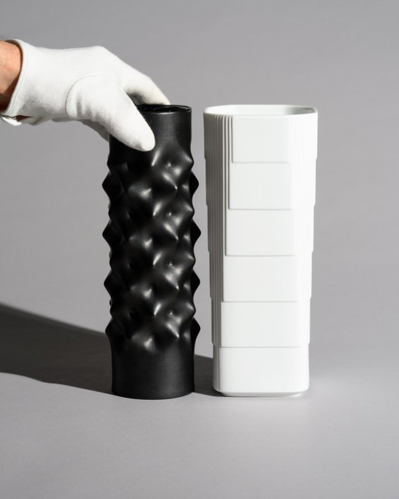 Image 1 of Dieter Mankau & Christa Häusler-Goltz Porcelaine Noire Bisque Porcelain Vase Duo