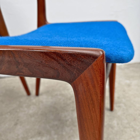 Image 1 of 6 sedie da pranzo di Hartmut Lohmeyer per Wilkhahn - blu, teak