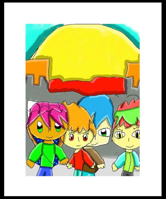 Image 1 of Philipp Koger: "Fly Fight Artwork, city of wizards." Giclee on heavy, handmade cotton paper.