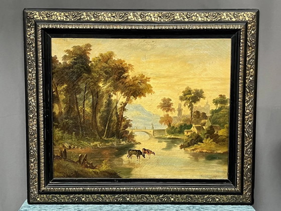 Oud Italiaans landschap. – Schilderijen & Tekeningen, Canvas (photo 5 of 11)